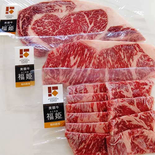 【予約販売／8月下旬以降出荷】美蘭牛福姫サーロインステーキ・リブロース焼き肉セット冷凍
